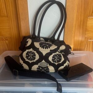 Cake Black and Cream Floral Baby Bag